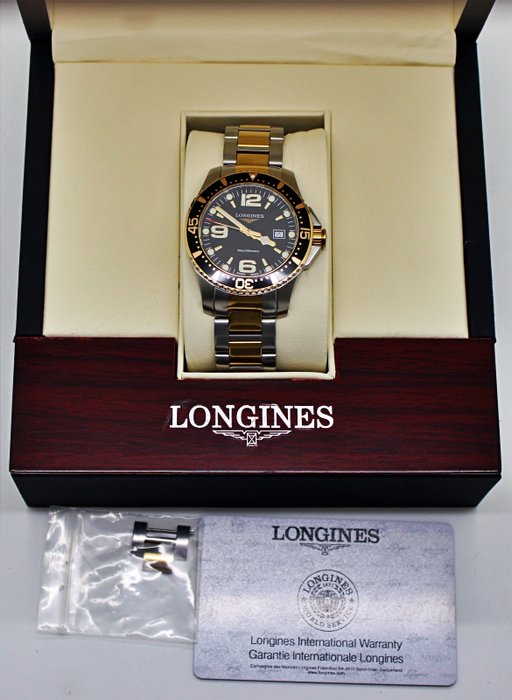 Longines - Hydro Conquest 30B Black Two Tone Dial with BoxPaper - L3.640.3 - Mænd - 1990-1999