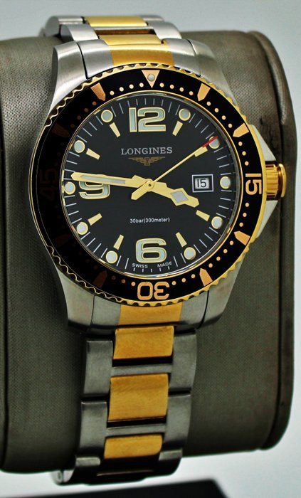 Longines - Hydro Conquest 30B Black Two Tone Dial with BoxPaper - L3.640.3 - Mænd - 1990-1999