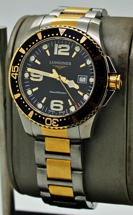 Longines - Hydro Conquest 30B Black Two Tone Dial with BoxPaper - L3.640.3 - Mænd - 1990-1999