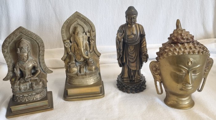 Buddha og Ganesha statuer - Kobber - Anden halvdel / slutningen af det 20. århundrede