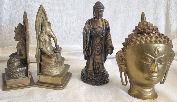 Buddha og Ganesha statuer - Kobber - Anden halvdel / slutningen af det 20. århundrede