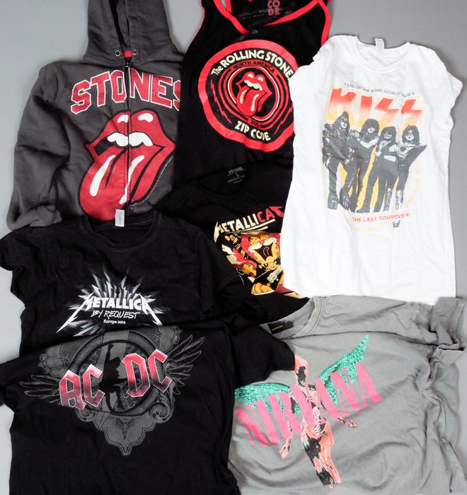 Stones, Nirvana, Kiss, Metallica, AC/DC - T-shirt