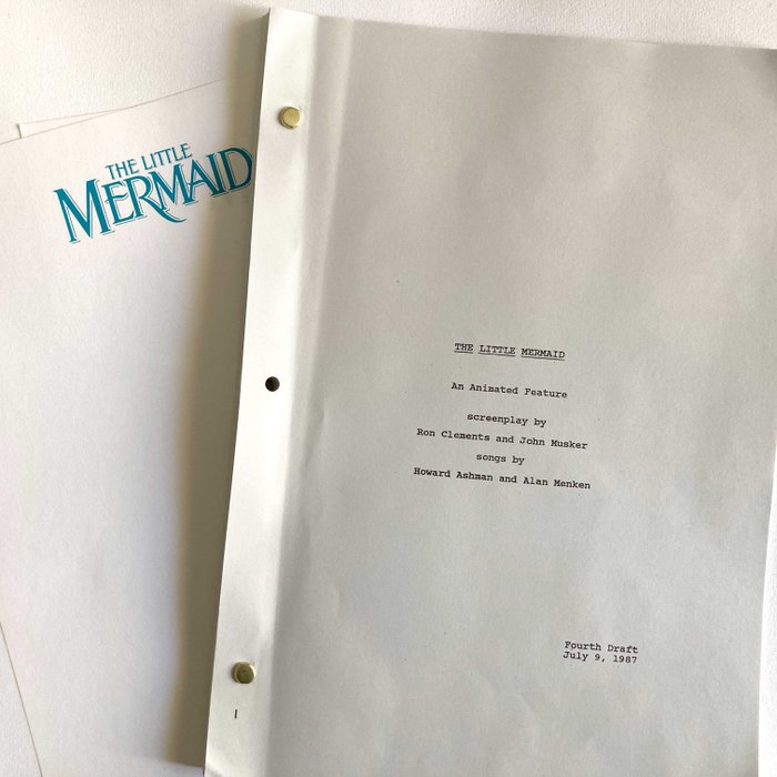 The Little Mermaid Production Copy Script Draft + 2 tomme breve fra Disney-produktion - (1987)