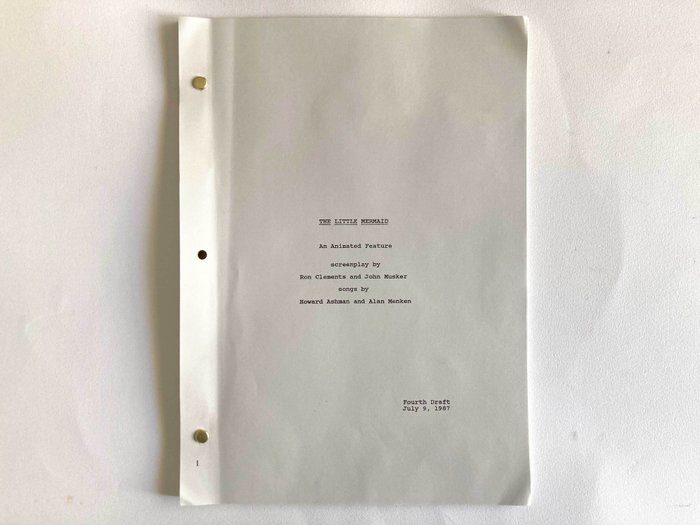 The Little Mermaid Production Copy Script Draft + 2 tomme breve fra Disney-produktion - (1987)