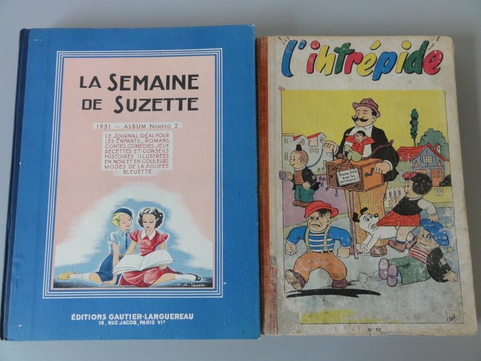 La semaine de Suzette Nr 2 + L'intrépide Nr 39 - 2 Album - Første udgave - 1951/1956