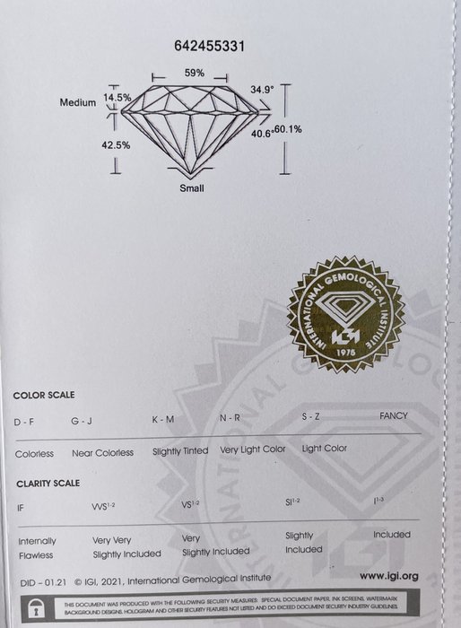 Ingen mindstepris - 1 pcs Diamant  (Naturfarvet)  - 031 ct - Rund - Fancy light Brunlig Grålig Gul - VS2 - International Gemological Institute (IGI)