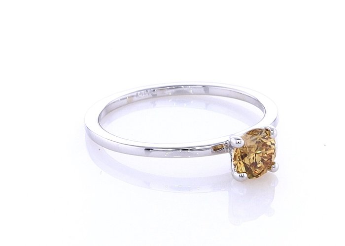 Ingen mindstepris - Ring - 14 karat Hvidguld -  0.42ct. tw. Diamant (Naturfarvet)