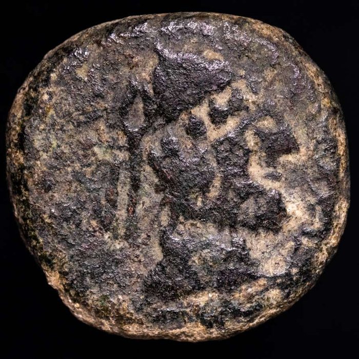 Hispania, Malaca. anonymous. As minted in II century B.C. Malaca (Malaga, Spain) Helios  (Ingen mindstepris)