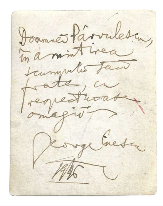 George Enescu - Signed George Enescu Ephemera sold as a lot