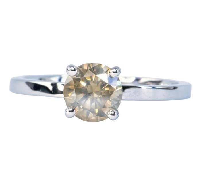 Ring - 14 karat Hvidguld -  101ct tw Diamant - diamantring