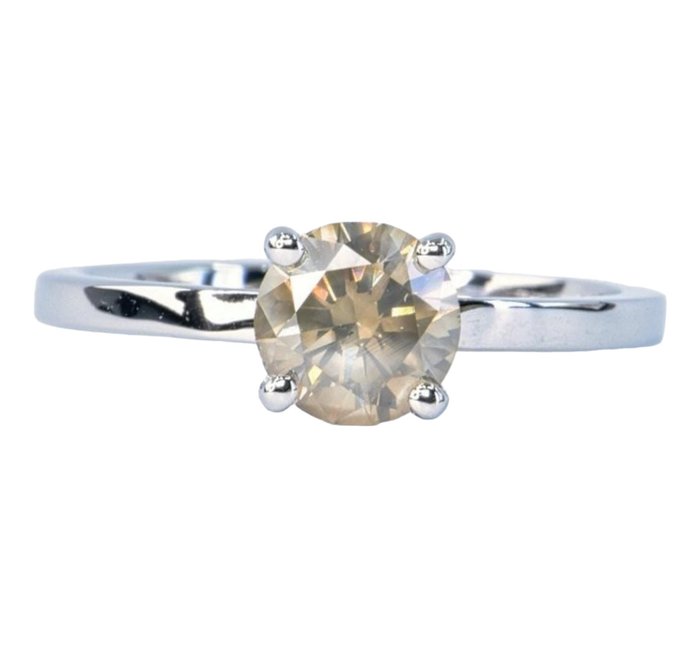 Ring - 14 karat Hvidguld -  101ct tw Diamant - diamantring