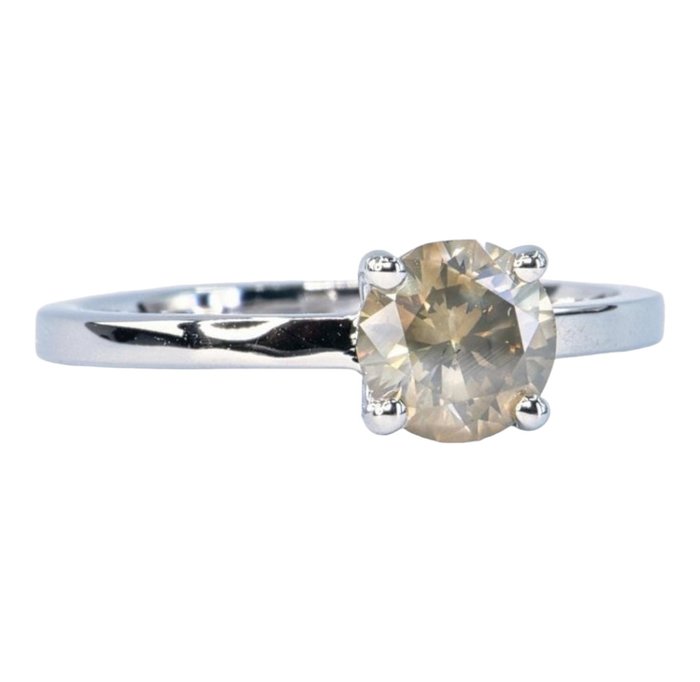 Ring - 14 karat Hvidguld -  101ct tw Diamant - diamantring