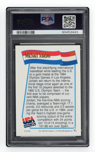 1991 NBA Hoops Michael Jordan #579 PSA 9 - 1 Graded card