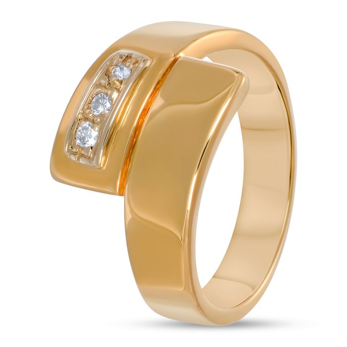 Ring - 18 kraat Gulguld, Hvidguld -  0.05ct. tw. Diamant (Natur)