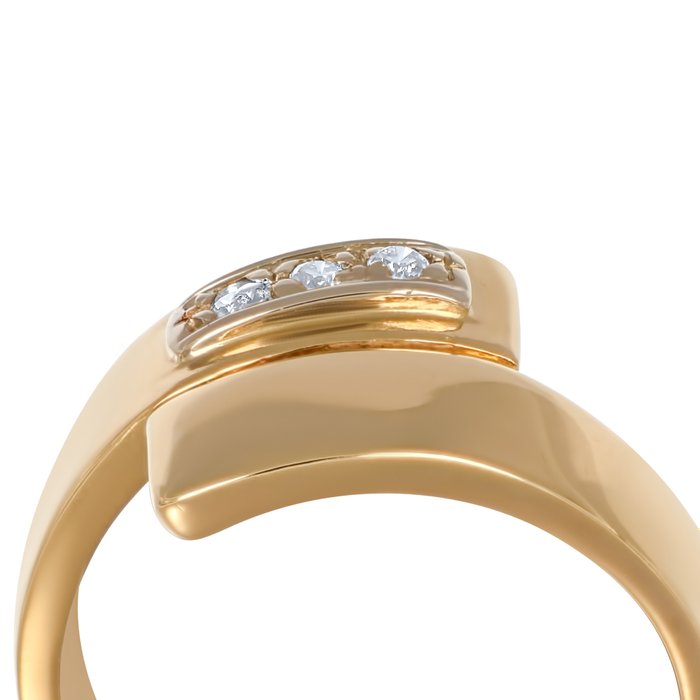 Ring - 18 kraat Gulguld, Hvidguld -  0.05ct. tw. Diamant (Natur)