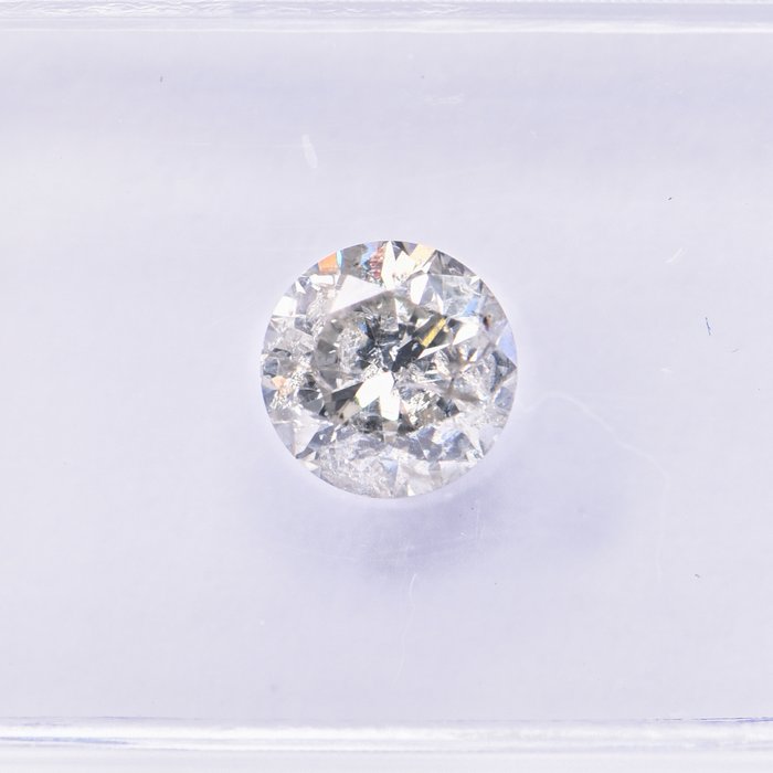 Ingen mindstepris - 1 pcs Diamant  (Naturfarvet)  - 070 ct - Rund - Light Gul - I1 - International Gemological Institute (IGI)