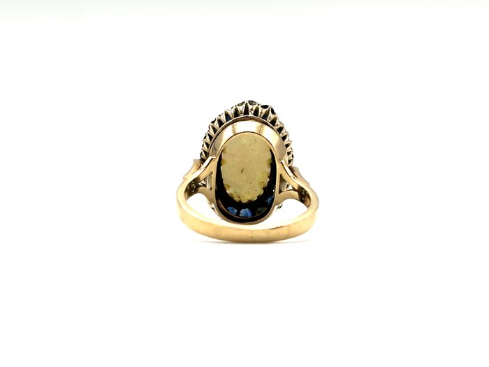 Ring - 14 karat Rosaguld -  200ct tw Opal - Safir