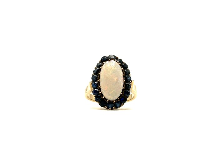 Ingen mindstepris - Ring - 14 karat Rosaguld -  2.00ct. tw. Opal - Safir