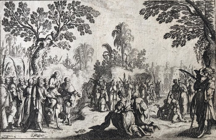 Nicolas Cochin (1610-1696) after Jacques Callot - Cristo entra a Gerusalemme