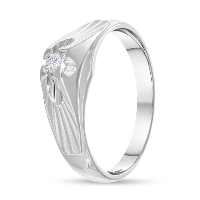 Ring - 18 kraat Hvidguld -  0.06ct. tw. Diamant (Natur)