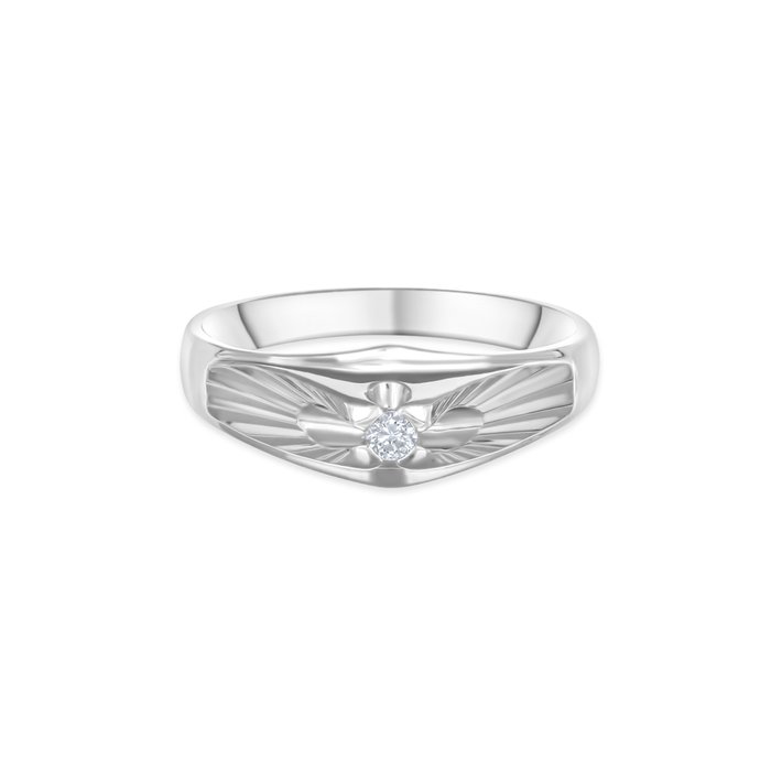 Ring - 18 kraat Hvidguld -  0.06ct. tw. Diamant (Natur)