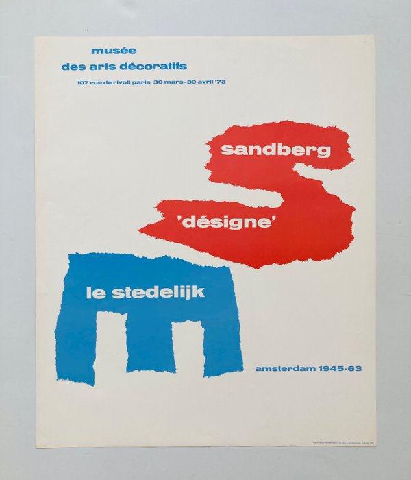 Onbekend - Steendrukkerij de Jong  Co - Sandberg 'Désigne' le Stedelijk - 1970‹erne