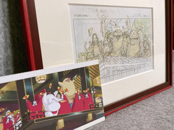 Hayao Miyazaki - 2 "Spirited Away" 千と千尋の神隠し Indrammede print af layouts - Studio Ghibli - 2008