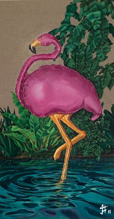 Sofia Cristina Jimenez - PLASTIC NATURE V_ THE FLAMINGO - XL