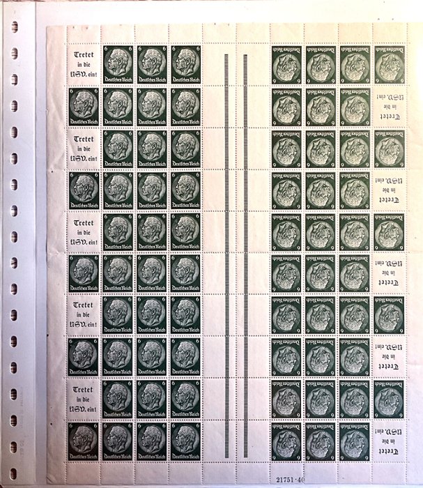 Tyske Kejserrige 1940/1941 - Frimærkehæfteark MHB nr 494 HAN 2 nr 217514 smaragdgrøn postfrisk MNH **