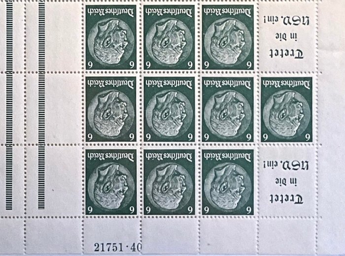 Tyske Kejserrige 1940/1941 - Frimærkehæfteark MHB nr 494 HAN 2 nr 217514 smaragdgrøn postfrisk MNH **