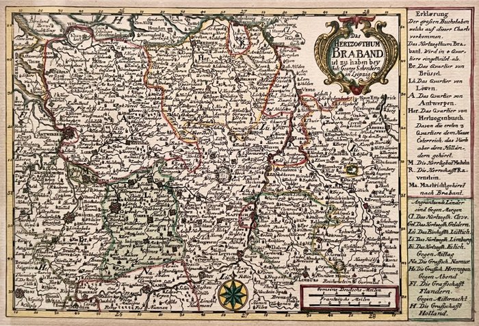 Nederland, België - Brabant; J. G. Schreibern - Das Hertzogthum Braband - 1721-1750