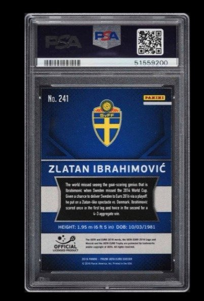 2016 - Panini - UEFA Prizm - Zlatan Ibrahimović - #241 - 1 Graded card - PSA 9