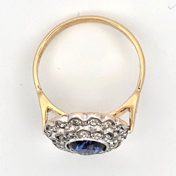 Ingen mindstepris - Ring - 18 kraat Gulguld -  2.19ct. tw. Safir - Diamant