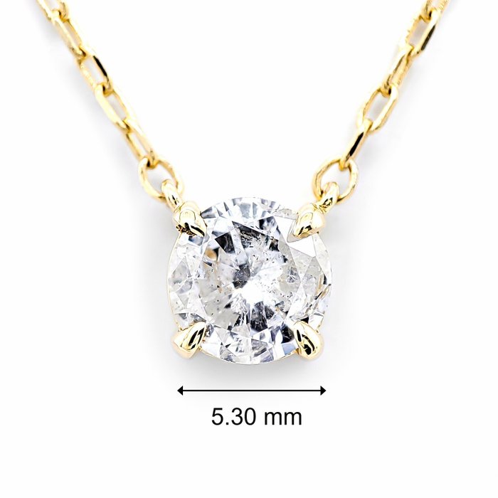 Vedhæng - 14 karat Gulguld -  0.47ct. tw. Diamant (Natur)