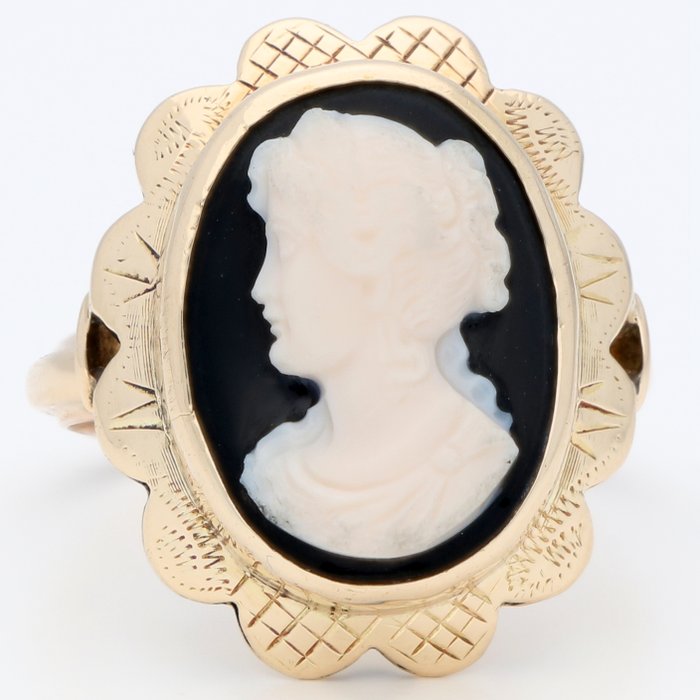 Ingen mindstepris - Ring - 14 karat Gulguld - Cameo