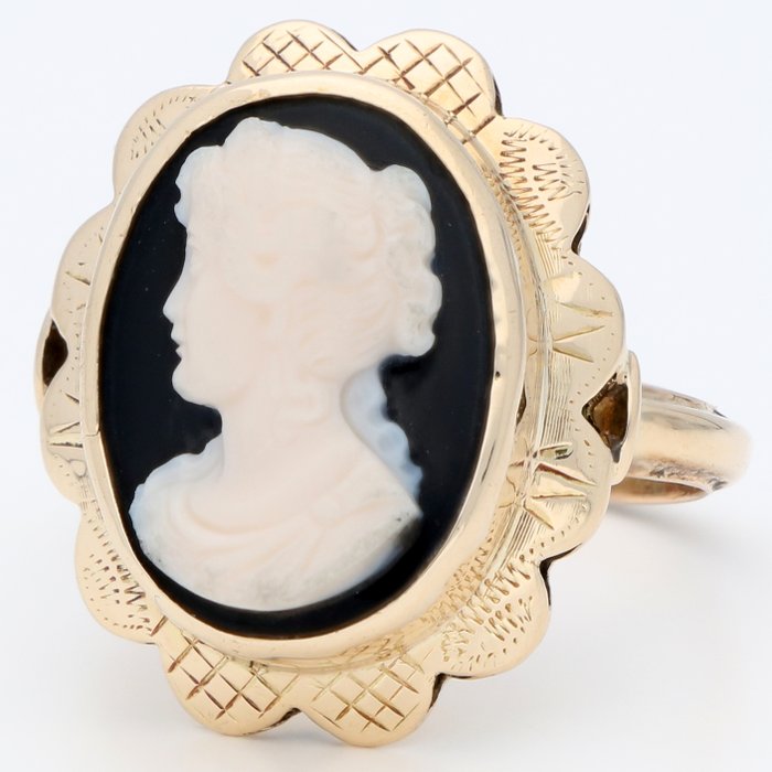 Ingen mindstepris - Ring - 14 karat Gulguld - Cameo