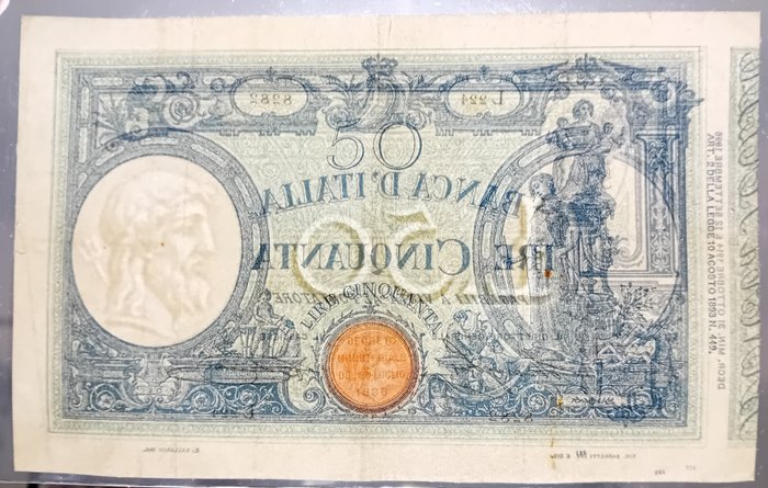 Italien. - 50 Lire 31-10-1914 "Matrice" (Decreto) - Gigante BI 3/16  (Ingen mindstepris)