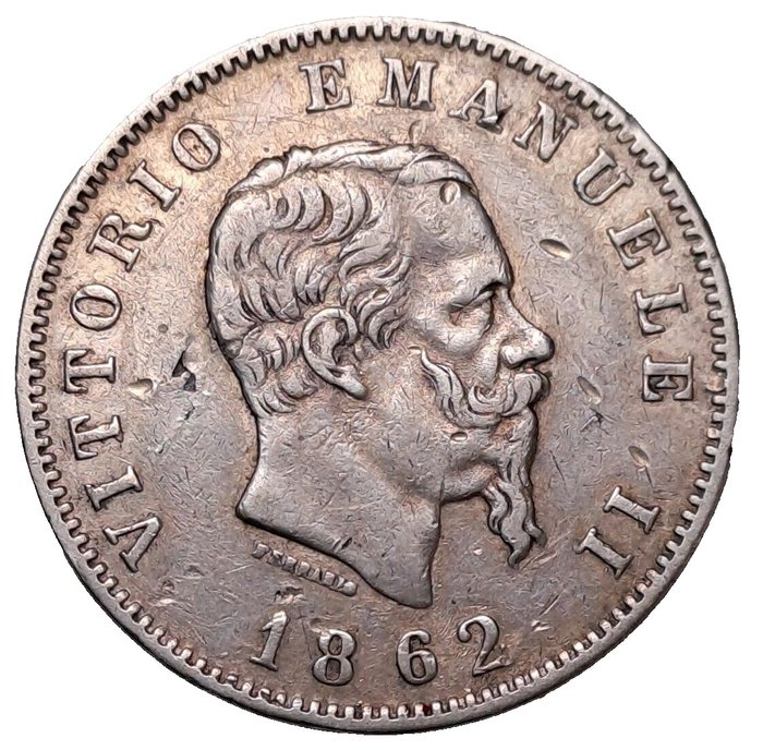 Italien Kongeriget Italien Vittorio Emanuele II di Savoia (1861-1878) 1 Lira 1862 - Napoli