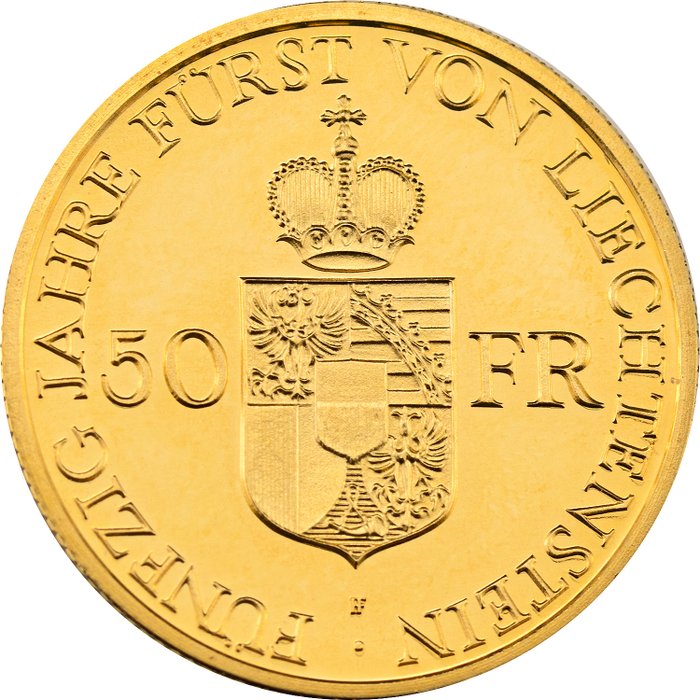 Liechtenstein. 50 Franken 1988 - Regno di Francesco Giuseppe II