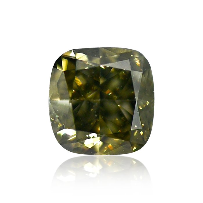 1 pcs Diamant  (Naturfarvet)  - 0.36 ct - Fancy dark Grønlig, Gul Brun - VS2 - Gemological Institute of America (GIA) - Kamæleon