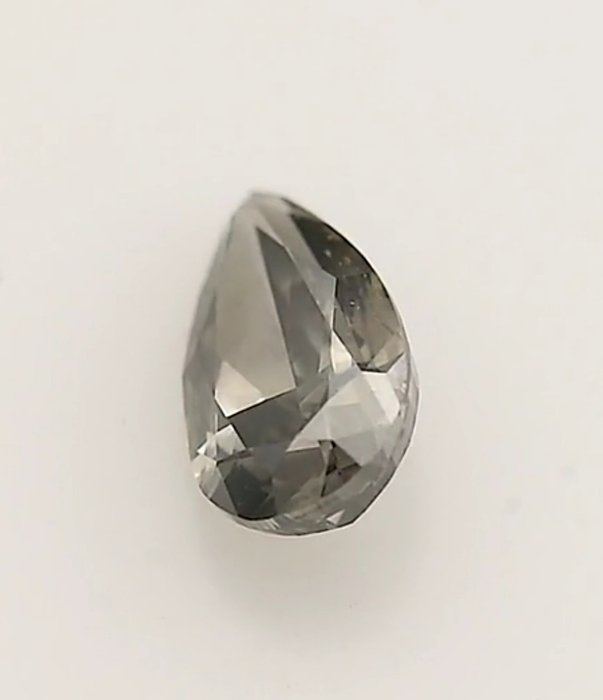 1 pcs Diamant  (Naturfarvet)  - 0.71 ct - Pære - Fancy dark Grå - I1 - Gemological Institute of America (GIA)