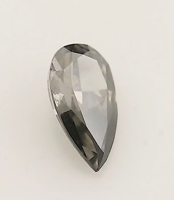 1 pcs Diamant  (Naturfarvet)  - 0.71 ct - Pære - Fancy dark Grå - I1 - Gemological Institute of America (GIA)