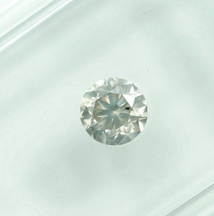 Ingen mindstepris - 1 pcs Diamant  (Naturfarvet)  - 0.40 ct - Light Gullig Grå - I1, SI2 - Gem Report Antwerp (GRA)