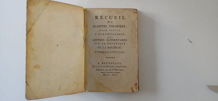 JJ Rousseau - Recueil de Plantes coloriées - 1802