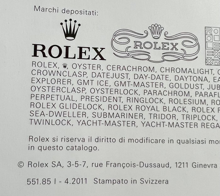 Rolex - ITALIA- 2011 - Rolex - DayDate II