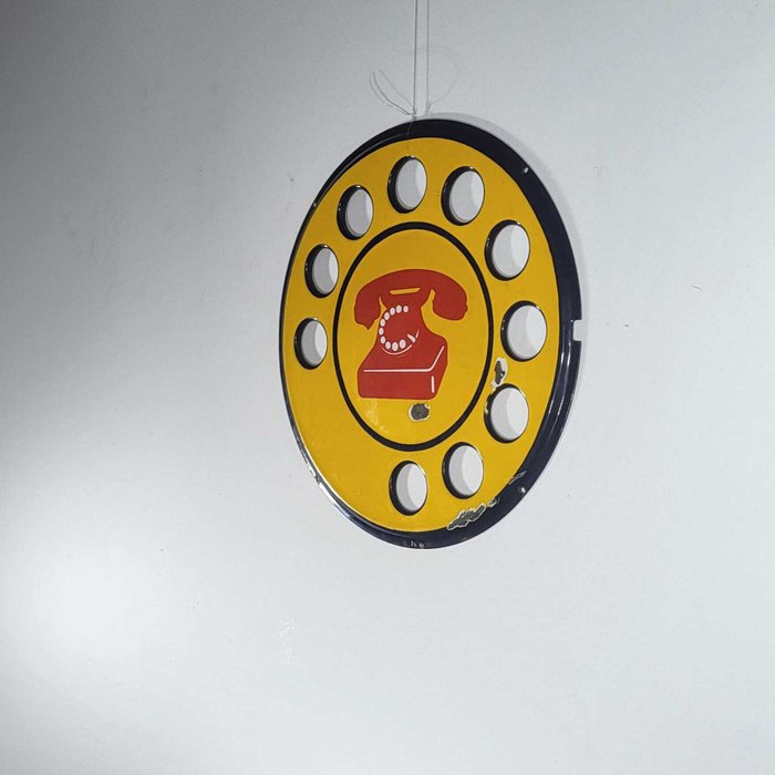 Old single-sided SIP public telephone sign - Reklameplakat - Metal