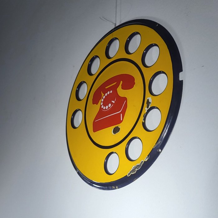 Old single-sided SIP public telephone sign - Reklameplakat - Metal