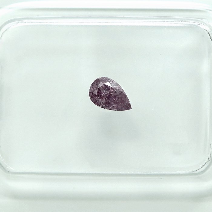 1 pcs Diamant  (Naturfarvet)  - 0.28 ct - Pære - Fancy Lille nuance Lyserød - I3 - Gem Report Antwerp (GRA)