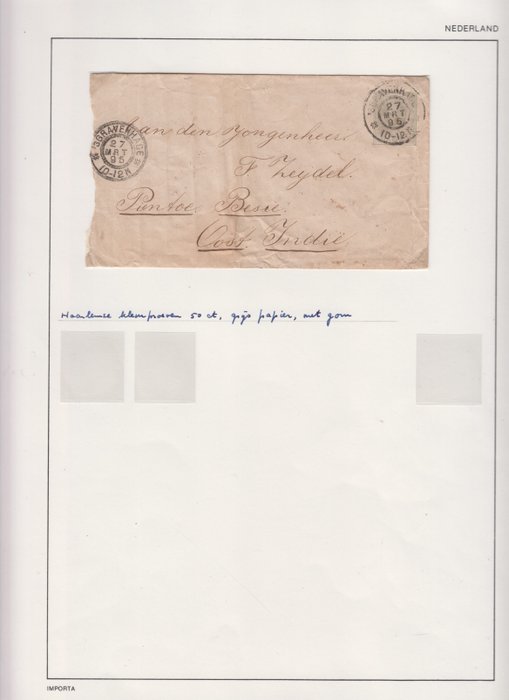 Holland 1891/1896 - Dronning Wilhelmina med hængende hår + 4 poststykker - NVPH 30 t/m 47