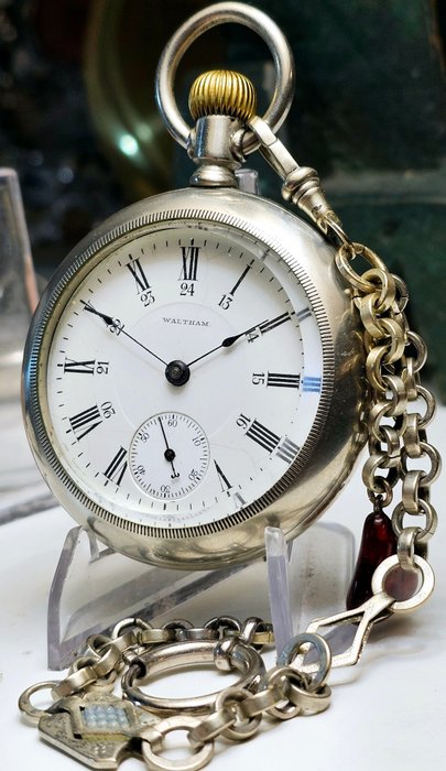 Waltham - 17 jelws Railway - 12676086 pocket watch No Reserve Price - 1850-1900